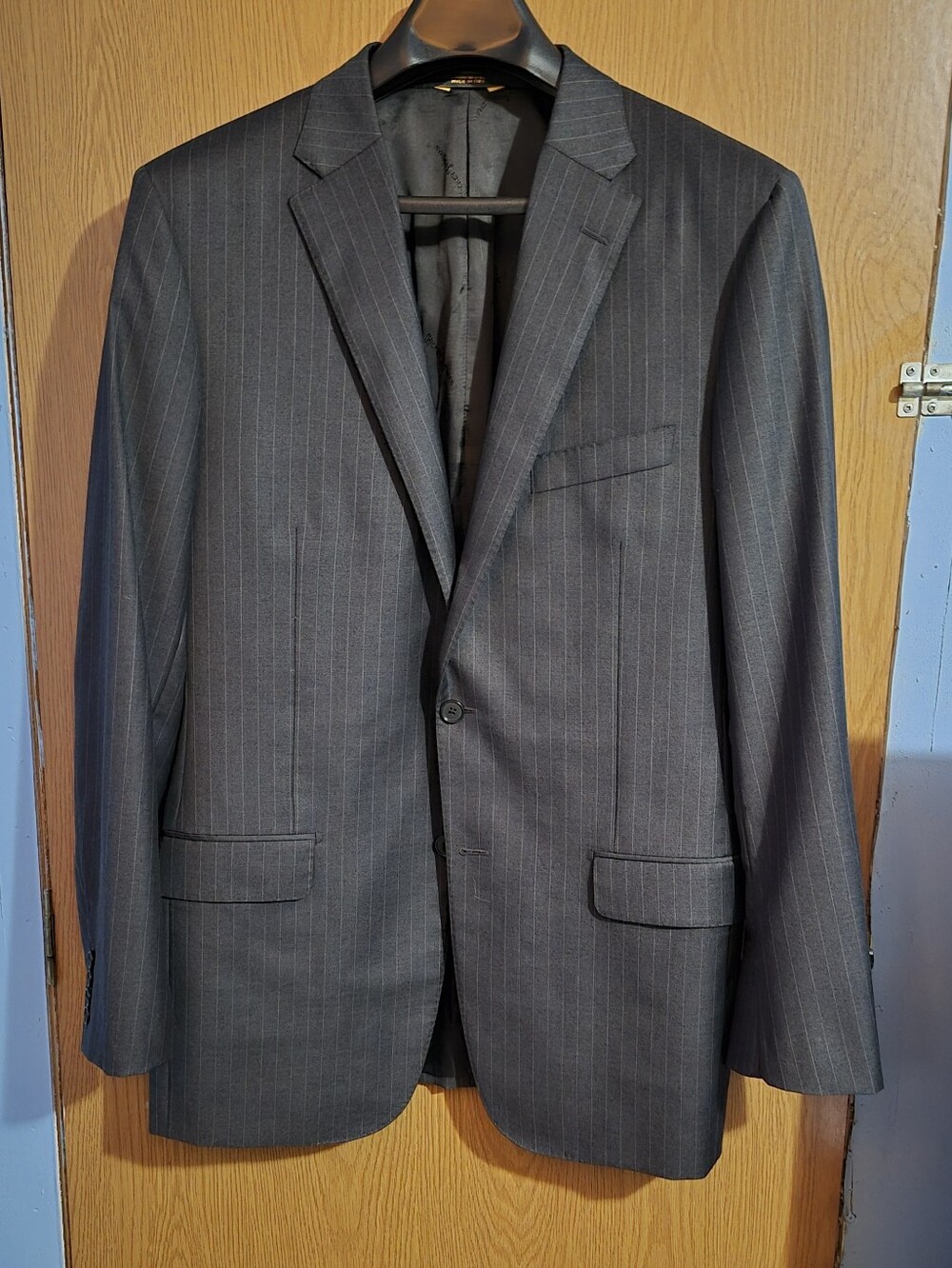 Mens Hickey Freeman Striped Blazer Loro Piana Tasmanian Super 150's Size 38R